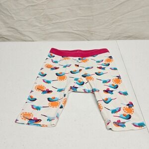 Tea Collection Pajama Shorts Kids 5Y Cream Bird Sun Print Cotton Snug Fit